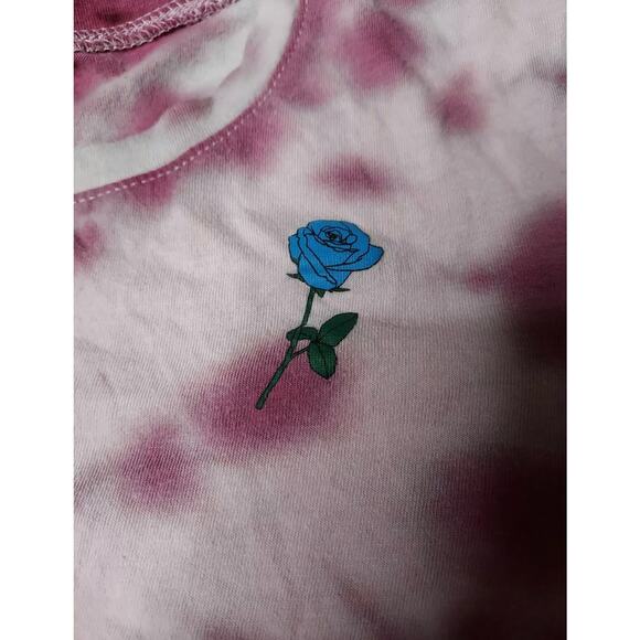 Empyre Juniors Size Small Tie Dye Crop Top T Shirt Snake & Rose - Picture 4 of 6